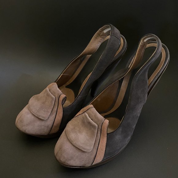 NIB Marni Purple Pink Suede Platform Heels Slingbacks Made in Italy Sz 40 $950 - Picture 3 of 16